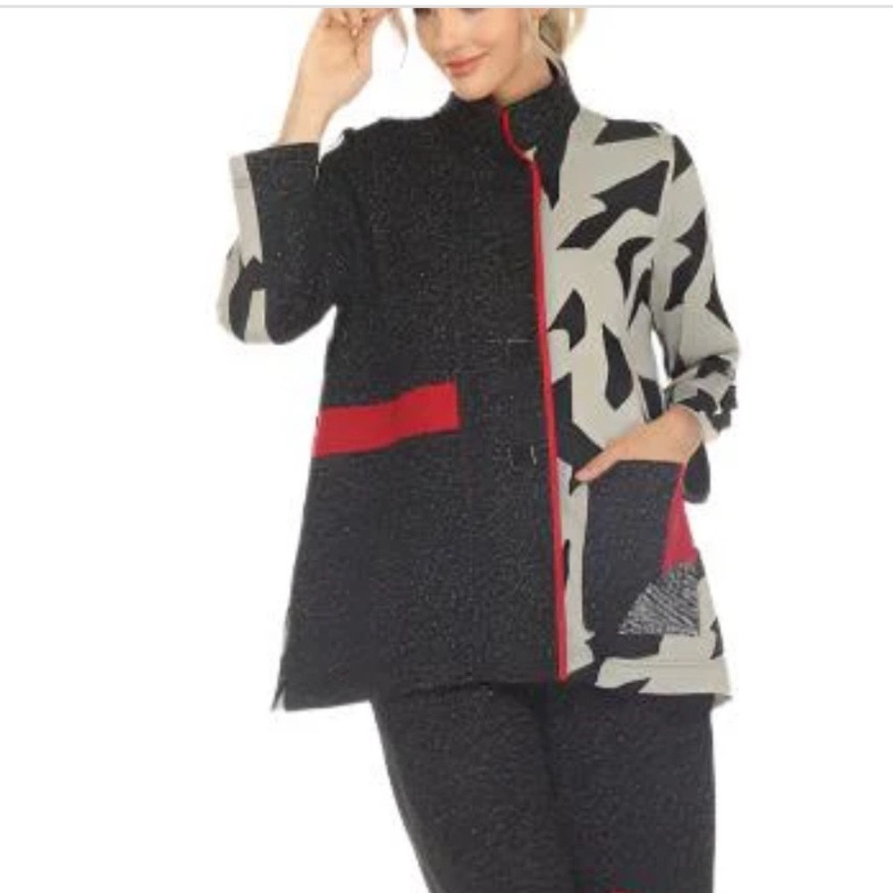 Moonlight by Y&S Fashion Colorblock Animal-Print Pocket Jacket XXL  NEW - Picture 3 of 10